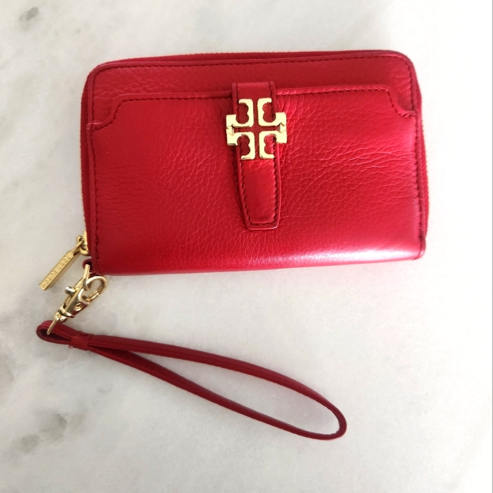 Tory Burch Carnation red mini wallet